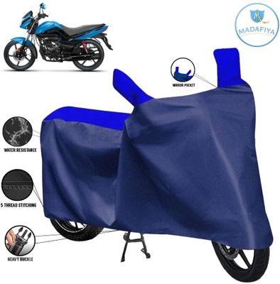 MADAFIYA Waterproof Two Wheeler Cover for Hero(Glamour Programmed FI, Blue, Multicolor)