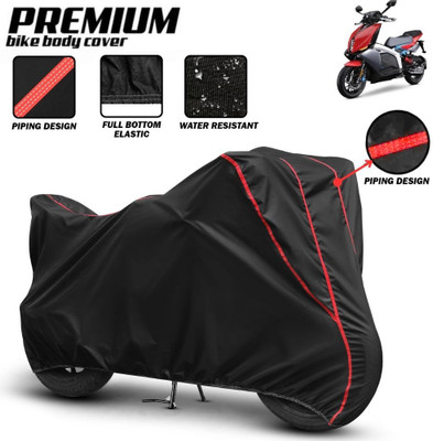 Mwiss Waterproof Two Wheeler Cover for TVS(X1, Black, Red)