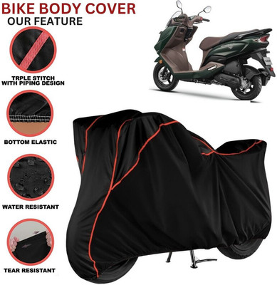 kerwa Waterproof Two Wheeler Cover for Suzuki(Burgman Electric, Black, Red)