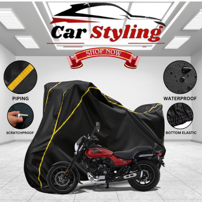 Car Styling Waterproof Two Wheeler Cover for Bajaj(Avenger 160 Street, Black, Yellow)