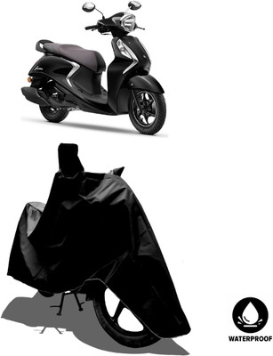 Amexride Waterproof Two Wheeler Cover for Yamaha(Fascino 125 BS6, Black)