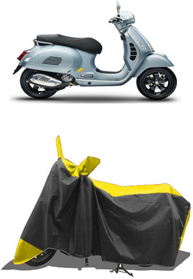 SUGASHRI Waterproof Two Wheeler Cover for Vespa(GTS Super 300, Yellow, Black)