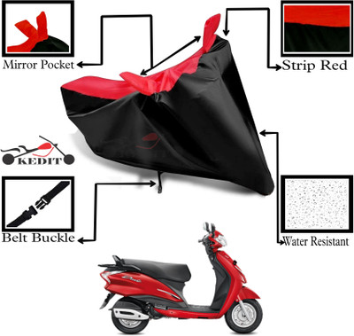 KEDIT Two Wheeler Cover for Hero(Duet 125CC, Red, Black)