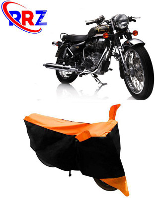 RRZ Waterproof Two Wheeler Cover for Royal Enfield(Electra Delux, Black, Orange)