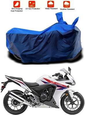 Mdstar Waterproof Two Wheeler Cover for Honda(CBR500R, Blue, Blue)