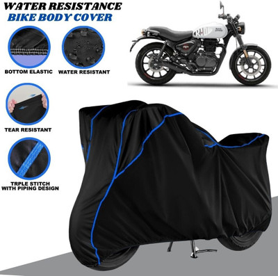 SRP PRODUCT Waterproof Two Wheeler Cover for Royal Enfield(Hunter 350, Black, Blue)