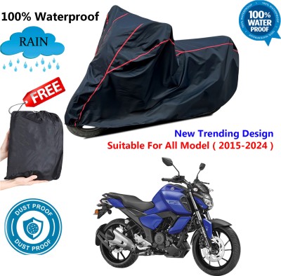 AutoGalaxy Waterproof Two Wheeler Cover for Yamaha(FZ-X, Black, Red)