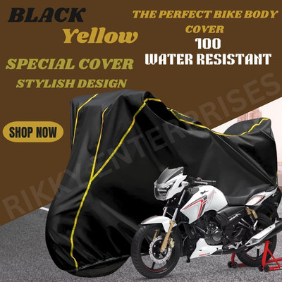 Shiv Kanha Waterproof Two Wheeler Cover for TVS(Apache RTR 160, Black)