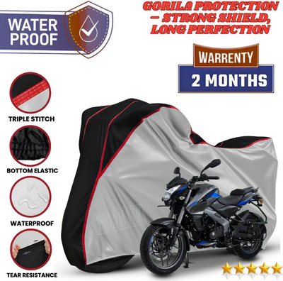 POLYMAXX Waterproof Two Wheeler Cover for Bajaj(Pulsar 180 DTS-i, Silver)