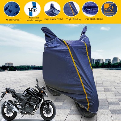 GARREGE Waterproof Two Wheeler Cover for Kawasaki(Z750, Blue)