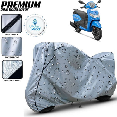 kerwa Waterproof Two Wheeler Cover for Hero(Pleasure, Silver, Black)