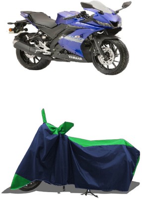 SUGASHRI Waterproof Two Wheeler Cover for Yamaha(R15S BS6, Green, Blue)