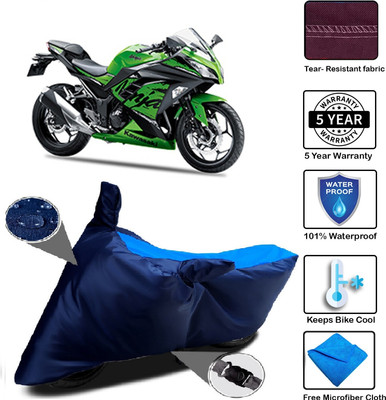 MISSION COLLECTION Waterproof Two Wheeler Cover for Kawasaki(Ninja 300, Blue)