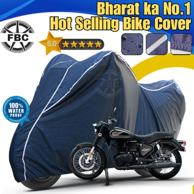FBC Waterproof Two Wheeler Cover for Royal Enfield(Bullet 350 New BS6, Blue)