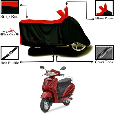 CoNNexXxionS Two Wheeler Cover for Honda(Activa 6G, Red, Black)