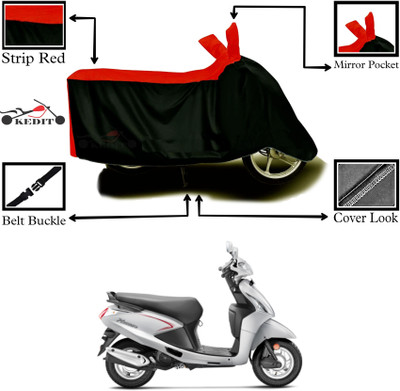KEDIT Two Wheeler Cover for Hero(Pleasure, Red, Black)