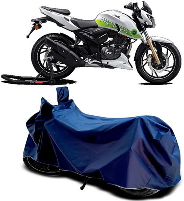 KEDIT Two Wheeler Cover for TVS(Apache RTR 200 Fi E100, Blue)