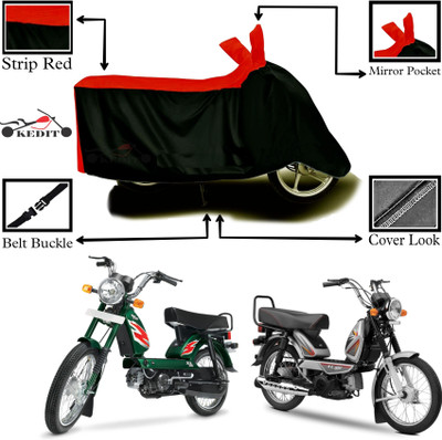 KEDIT Two Wheeler Cover for TVS(XL 100 Comfort, Red, Black)