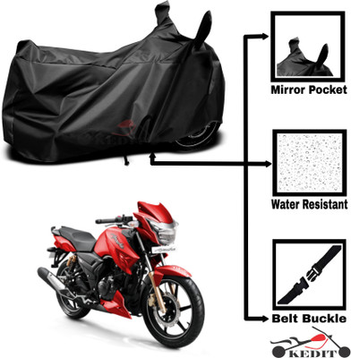 KEDIT Two Wheeler Cover for TVS(Apache RTR 180, Black)