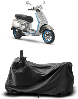 AASHTIK MART Two Wheeler Cover for Vespa(Piaggio Elettrica, Black)