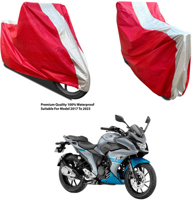 AutoGalaxy Waterproof Two Wheeler Cover for Yamaha(Fazer 25 BS6, Silver, Red)