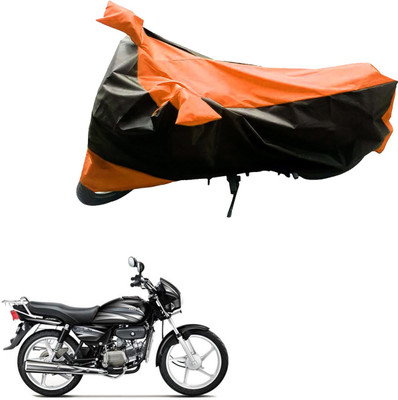 Mdstar Waterproof Two Wheeler Cover for Hero(Splendor Plus, Black, Orange)