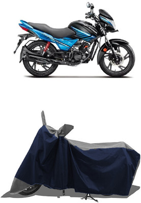 SUGASHRI Waterproof Two Wheeler Cover for Hero(New Glamour BS6, Grey, Blue)