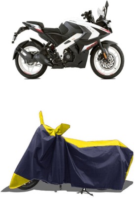 SUGASHRI Waterproof Two Wheeler Cover for Bajaj(Pulsar RS 200, Yellow, Blue)