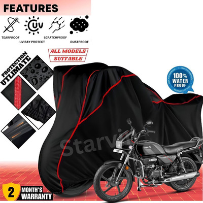 OliverX Waterproof Two Wheeler Cover for Hero(Splendor I Smart, Black, Red)