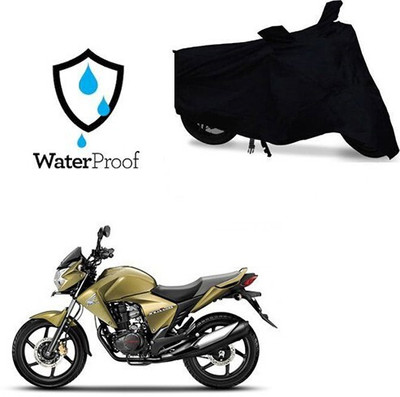 Mdstar Waterproof Two Wheeler Cover for Honda(Unicorn Dazzler, Black)