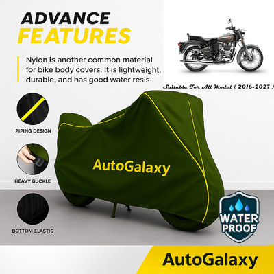AutoGalaxy Waterproof Two Wheeler Cover for Royal Enfield(Bullet 500, Green)