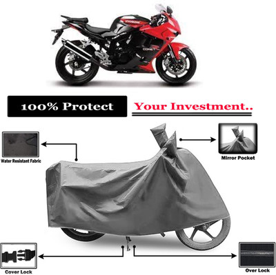Amexride Two Wheeler Cover for Kinetic(Comet, Grey)