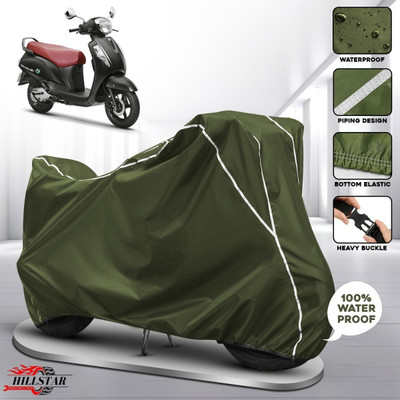 HILLSTAR Waterproof Two Wheeler Cover for Suzuki(Access, Green, White)