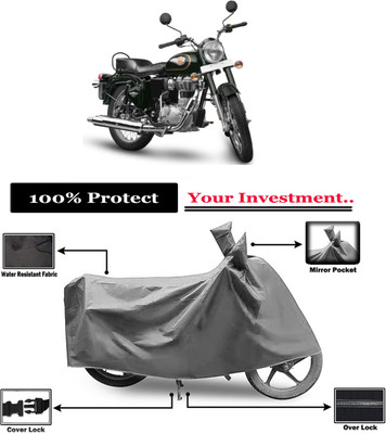 Amexride Two Wheeler Cover for Royal Enfield(Standardv BS6, Grey)