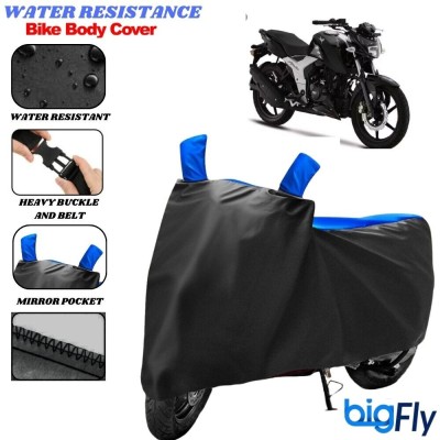 Big fly Two Wheeler Cover for TVS(Apache RTR 160, Black, Blue)