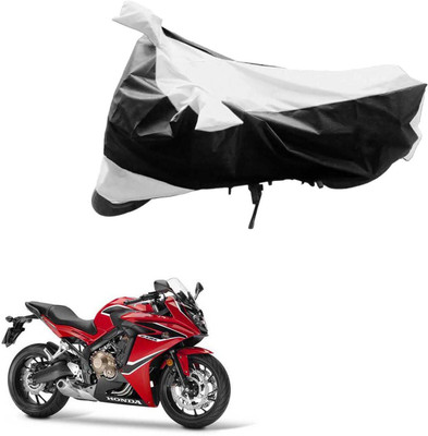 Mdstar Waterproof Two Wheeler Cover for Honda(CBR 650F, Black, Silver)