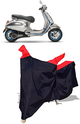 Amexride Two Wheeler Cover for Vespa(Piaggio Elettrica BS6, Black)