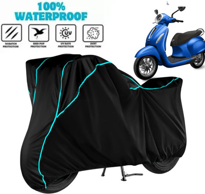 Aanvi Auto Waterproof Two Wheeler Cover for Bajaj(Chetak, Black)