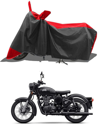 DeepShakshi AUTOMOTIVE Waterproof Two Wheeler Cover for Universal For Bike(Bullet 350 New BS6, Red, Black)