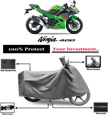 Amexride Two Wheeler Cover for Kawasaki(Ninja 400, Grey)