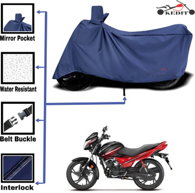 KEDIT Two Wheeler Cover for Hero(New Glamour BS6, Blue)