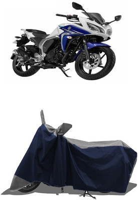 SUGASHRI Waterproof Two Wheeler Cover for Yamaha(Fazer-FI BS6, Grey, Blue)