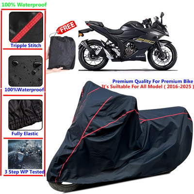 SThanaveX Waterproof Two Wheeler Cover for Suzuki(Gixxer SF, Black)
