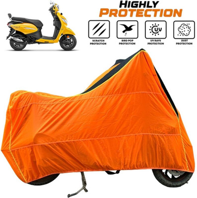 ZAQE Waterproof Two Wheeler Cover for Hero(Pleasure, Black, Orange)