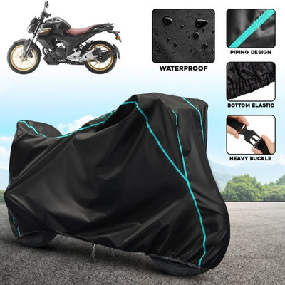 OliverX Waterproof Two Wheeler Cover for Yamaha(FZ-S Fi Version 3.0, Black, Blue)