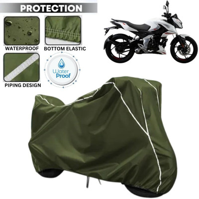 kerwa Waterproof Two Wheeler Cover for Bajaj(Pulsar AS 150, Green, White)