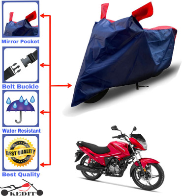 KEDIT Two Wheeler Cover for Hero(Glamour i3s, Red, Blue)