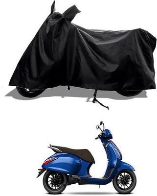 KEDIT Two Wheeler Cover for Bajaj(Chetak, Black)