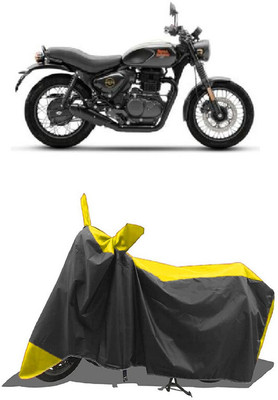 SUGASHRI Waterproof Two Wheeler Cover for Royal Enfield(Hunter 350, Yellow, Black)