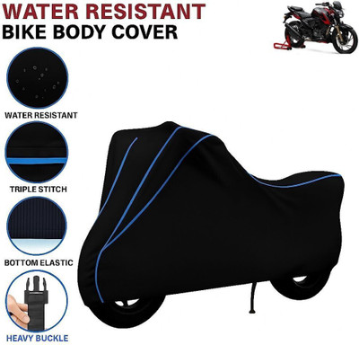 BigFly Waterproof Two Wheeler Cover for TVS(Apache RTR 200 4V, Black, Blue)